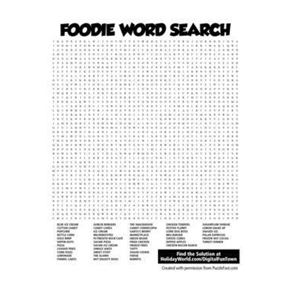 Foodie Word Search