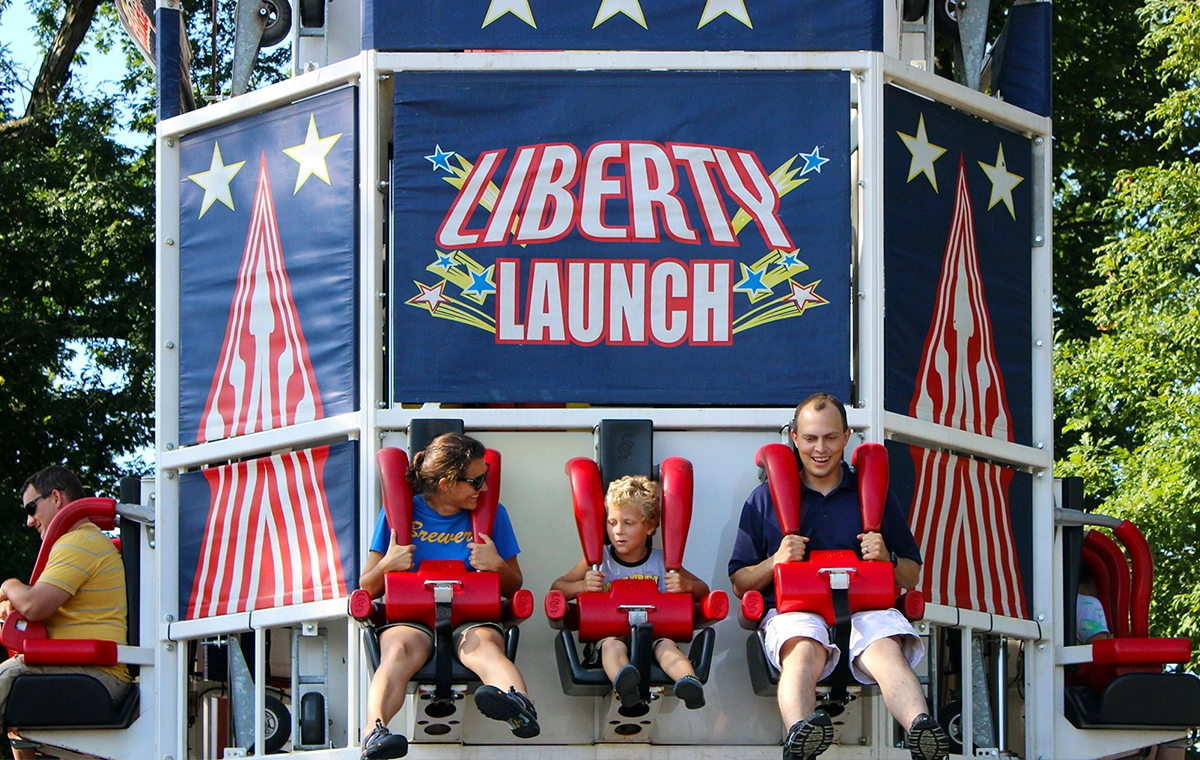 A family anticipates the launch on Liberty Launch at Holiday World & Splashin' Safari in Santa Claus, Indiana.