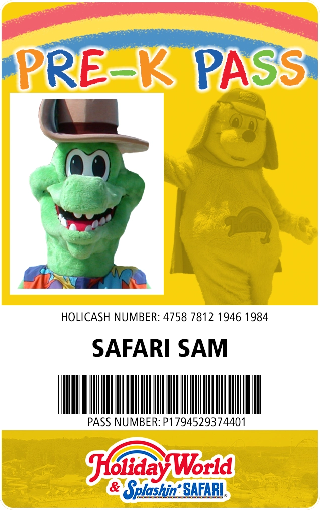 Mockup of a Pre-K Pass featuring Safari Sam.