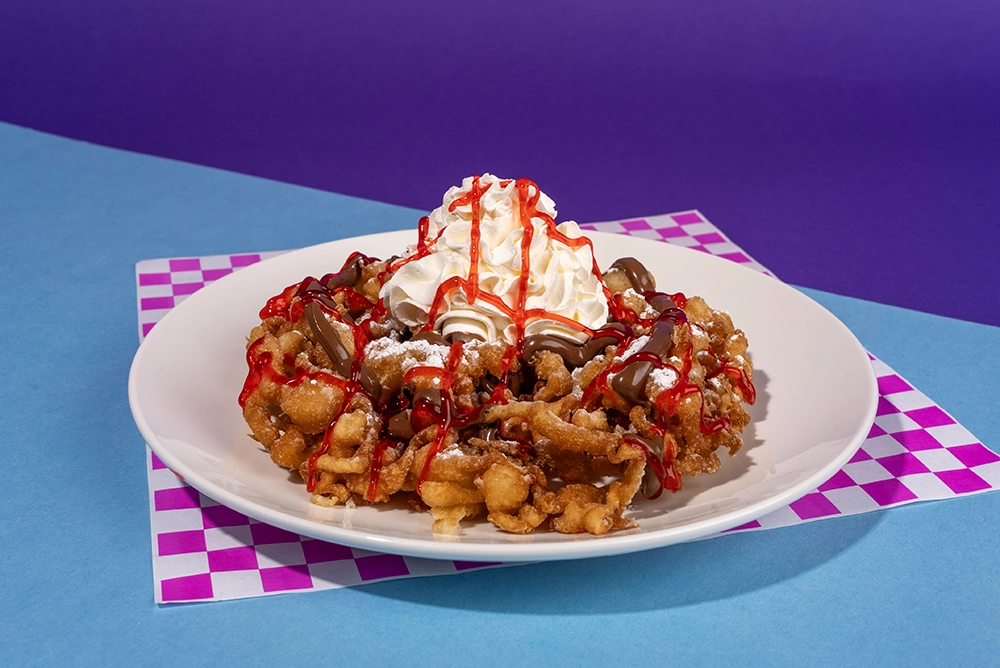 Strawberry Nutella Funnel Cake available at Holiday World & Splashin' Safari