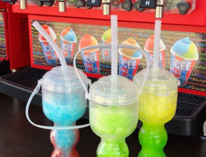 Three refillable ICEE Bubble Yards available at Holiday World.