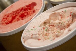 Peppermint and Strawberry Ice Cream at Sugarplum Scoop Shoppe at Holiday World