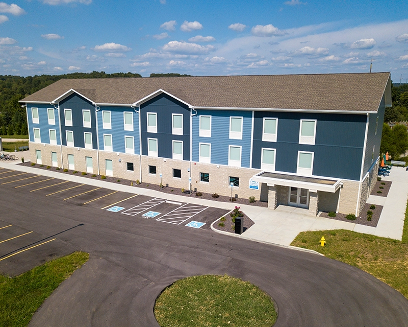 Exterior view of Compass Commons, Holiday World's Team Member housing.