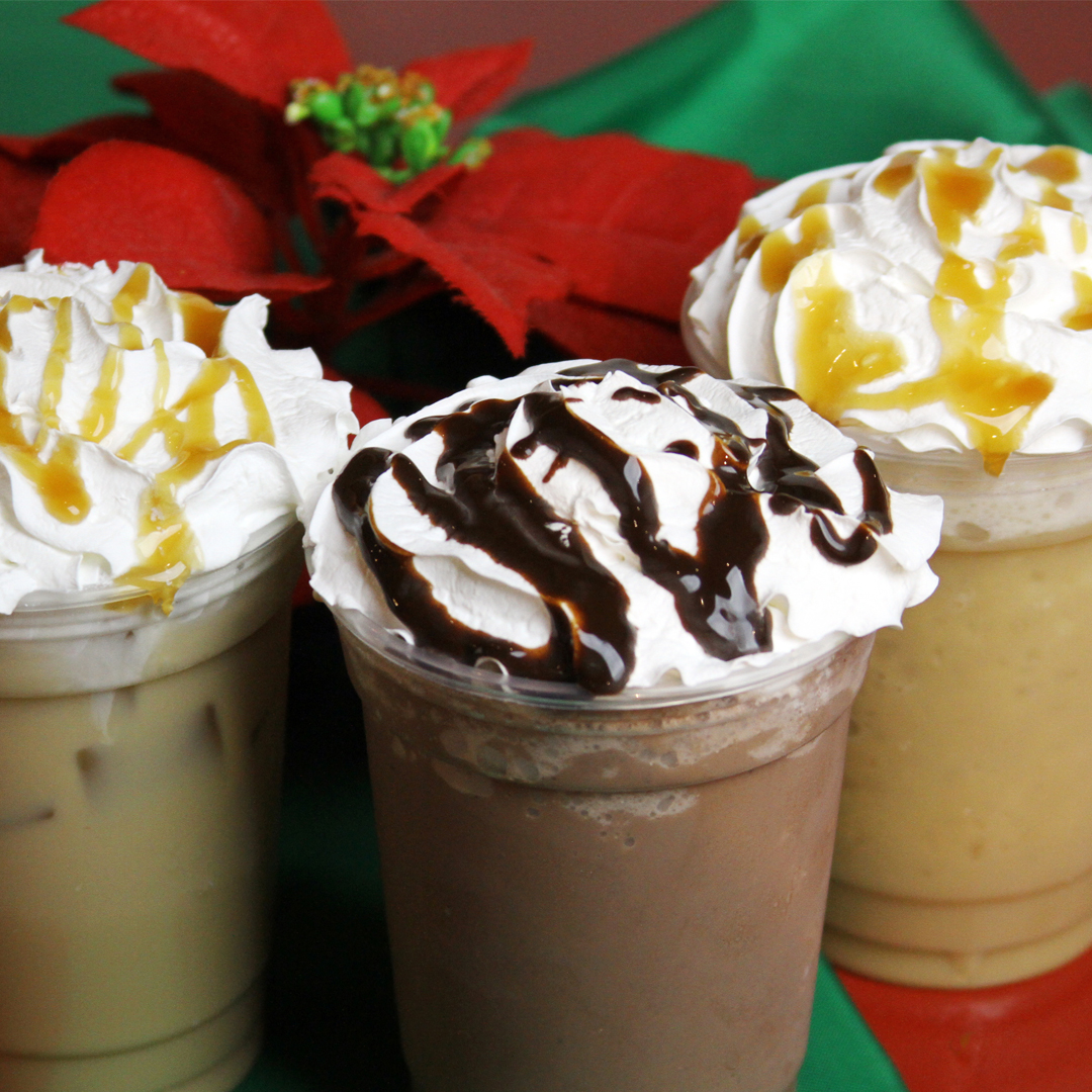 Frozen Hot Cocoa and Coffee Beverages at Polar Expresso.