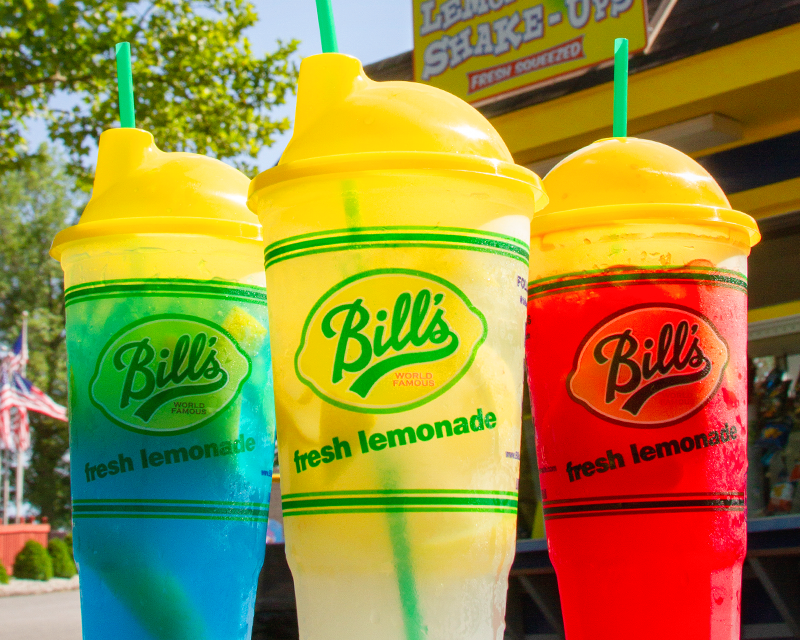 Three different Lemon Shake-Up flavors available at Holiday World.