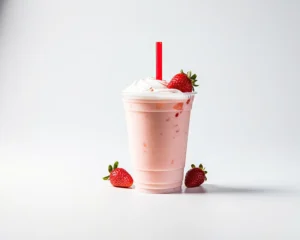 Strawberry milkshakes are available at Udderly Blue.