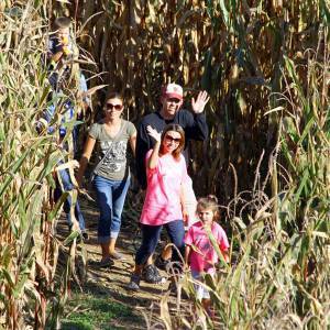 Family in Corn Maze