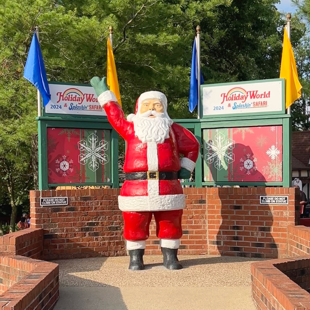 The Santa Statue in the Christmas section of the park