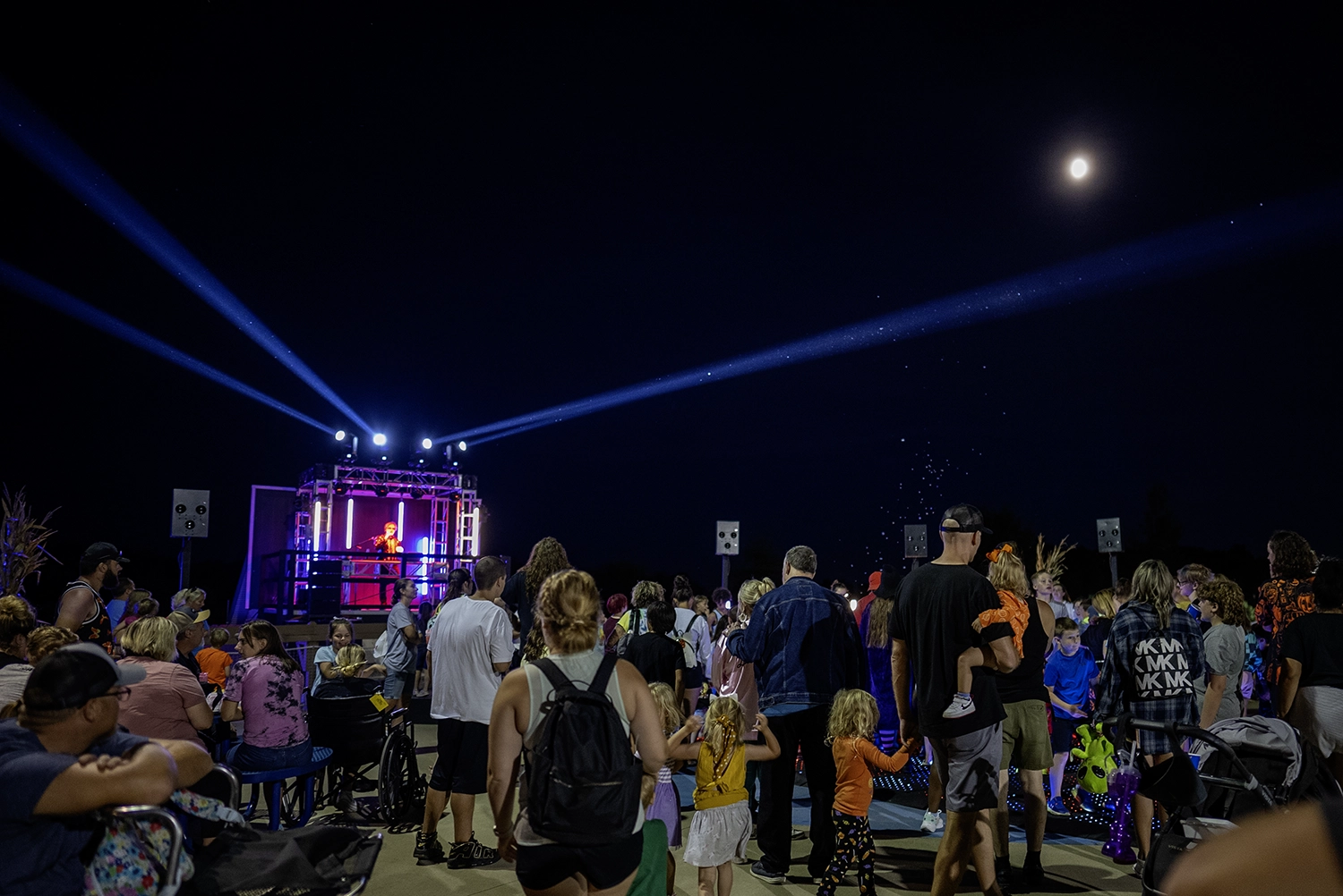 A crowd enjoys the Halloween Dance Party leading up to Halloween in the Sky.