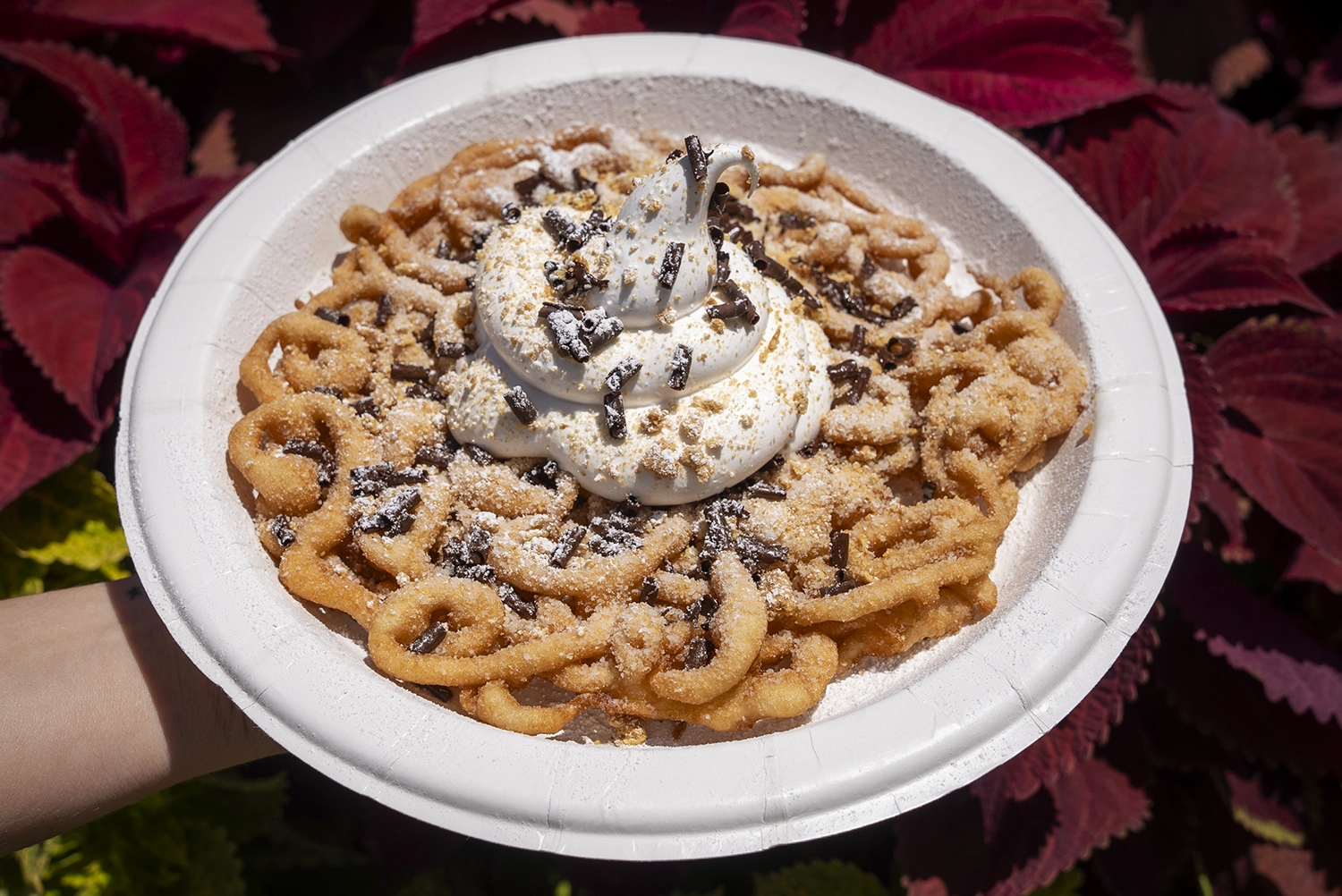 S'mores Funnel Cake available during Happy Halloween Weekends.