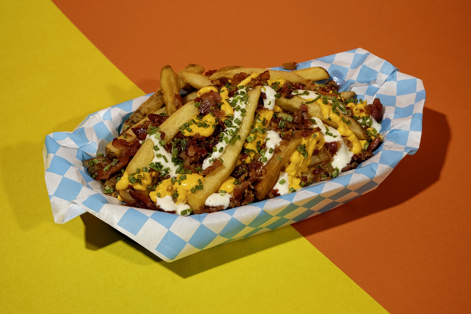 Cheese, bacon, and ranch loaded fries available at Holiday World.