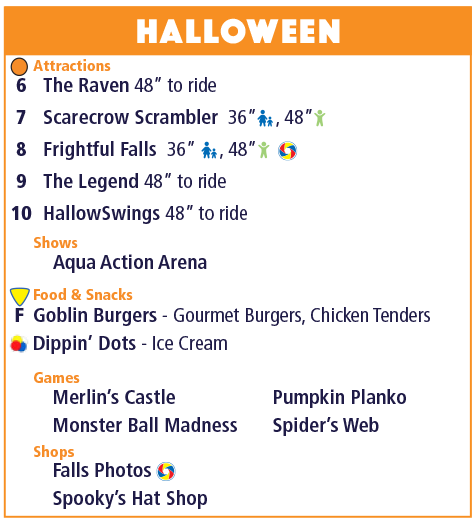Attractions, shows, food & snacks, games, and more at Holiday World & Splashin' Safari.