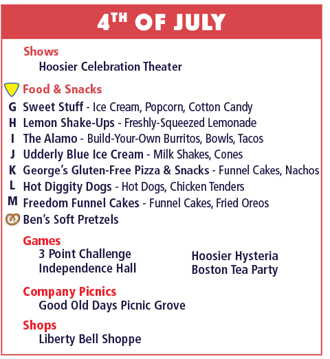 Attractions, shows, food & snacks, games, and more at Holiday World & Splashin' Safari.