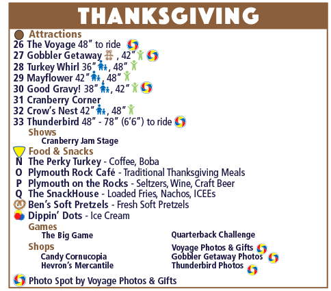 Attractions, shows, food & snacks, games, and more at Holiday World & Splashin' Safari.