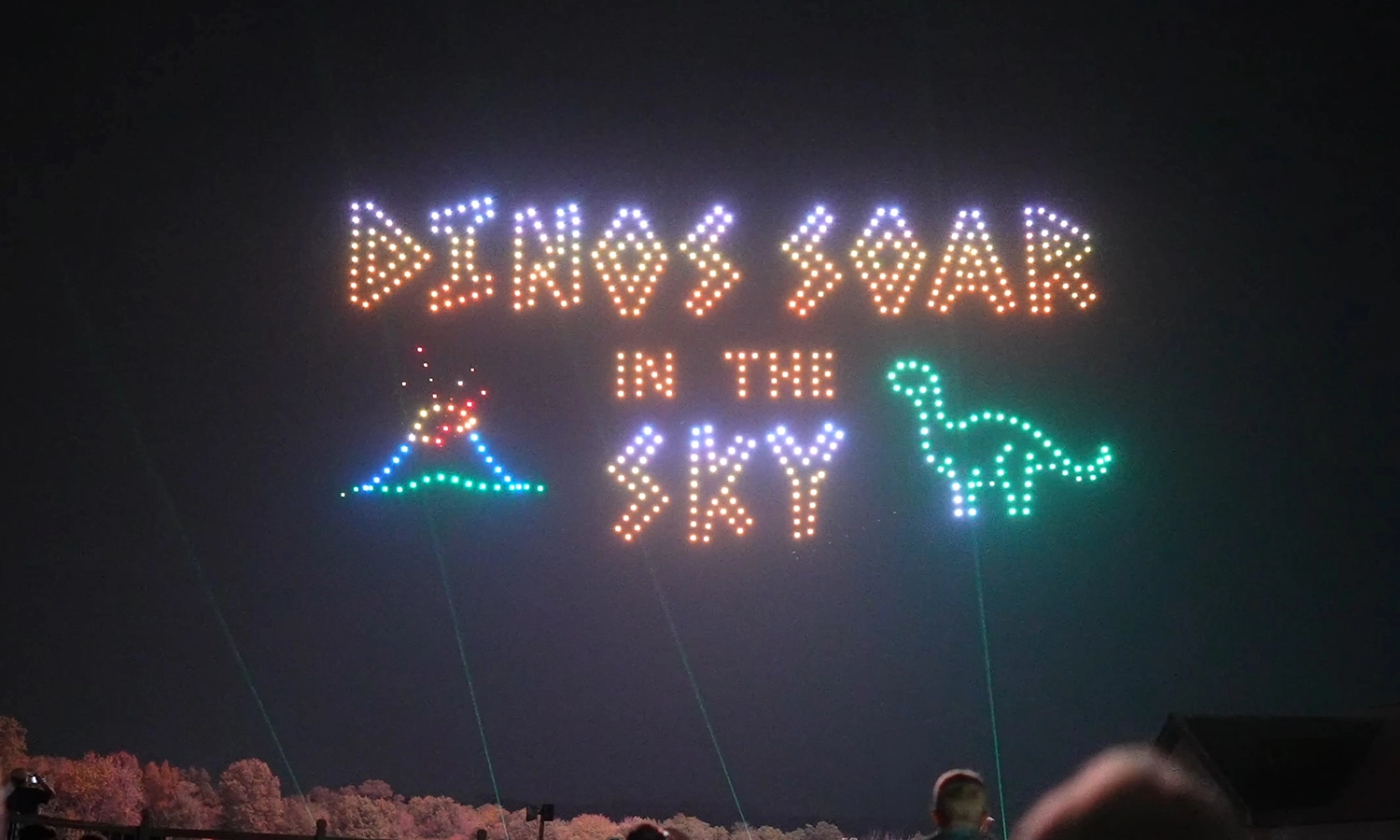 Dinos Soar in the Sky Drone and Fireworks Show during Happy Halloween Weekends at Holiday World