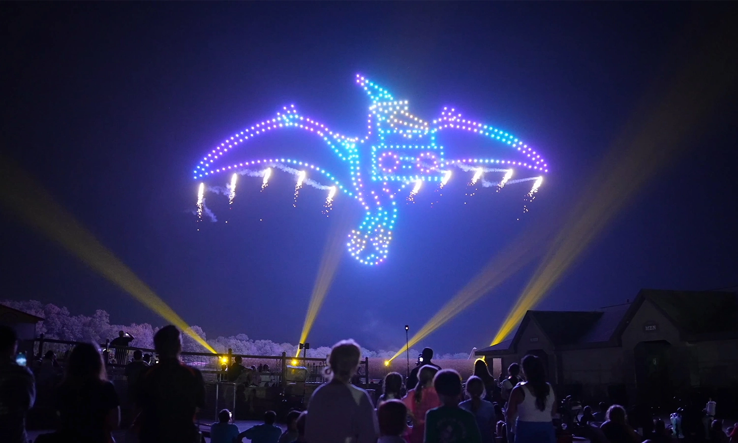 Dinos Soar in the Sky Drone and Fireworks Show during Happy Halloween Weekends at Holiday World