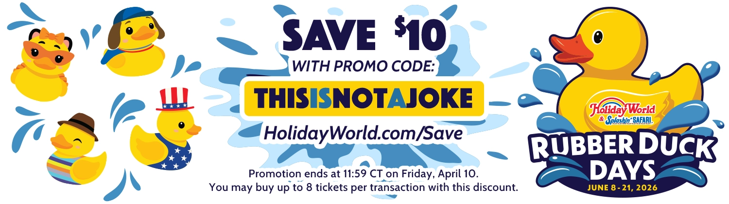 Save $10 on Rubber Duck Days Tickets through April 10! Use Promo Code ThisIsNotAJoke.