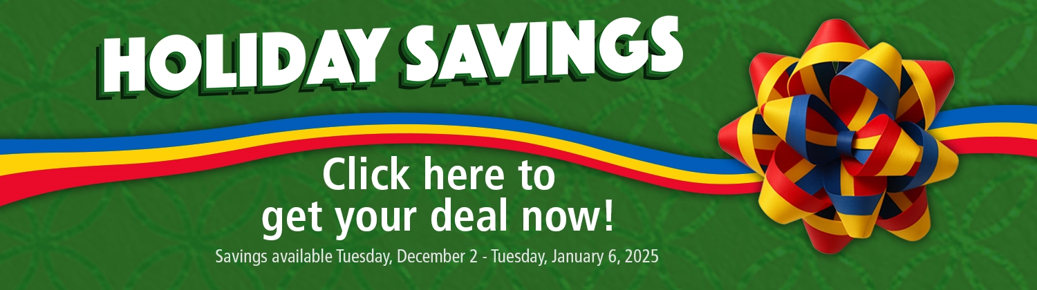 Click here to get Holiday Savings! Sale Ends January 6.