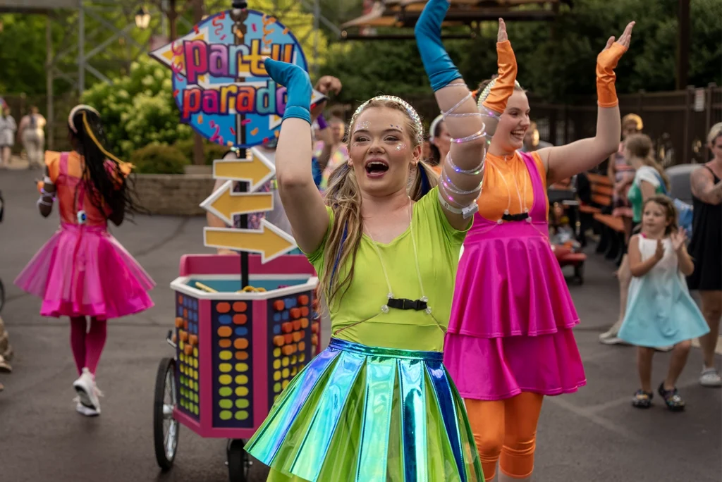 Party Parade traveling show prior to Neon Nights and Holidays in the Sky at Holiday World & Splashin' Safari