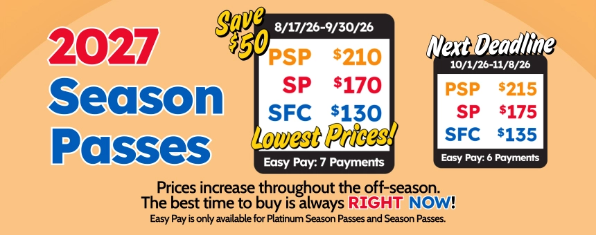 Save $50 on all pass types through September 30. Prices increase through the off-season so the best time to buy is always right now!