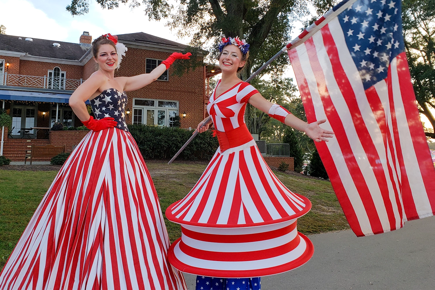 Patriotic Stilt Walkers at Holiday World & Splashin' Safari